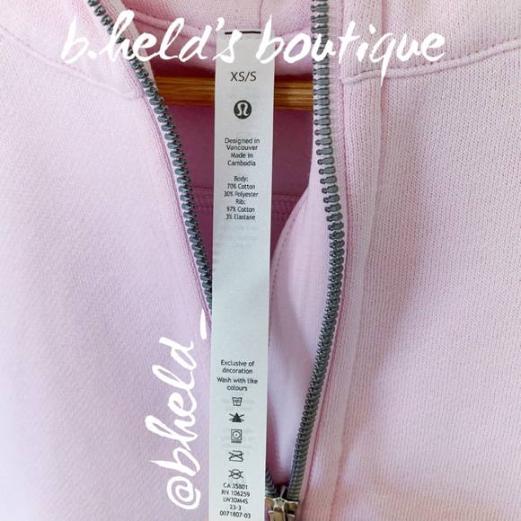 lululemon Scuba Oversized Half-Zip Hoodie in Meadowsweet Pink Size XS/S New NWT - Picture 6 of 15